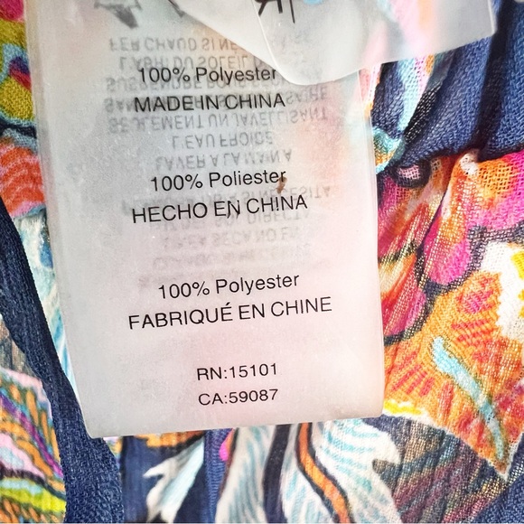 Bleu Rod Beattie Multicolor Floral Ruffle Swim Coverup Pants Womens Size 6 - Picture 8 of 9